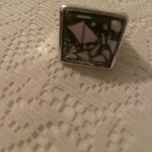 Black and white ring